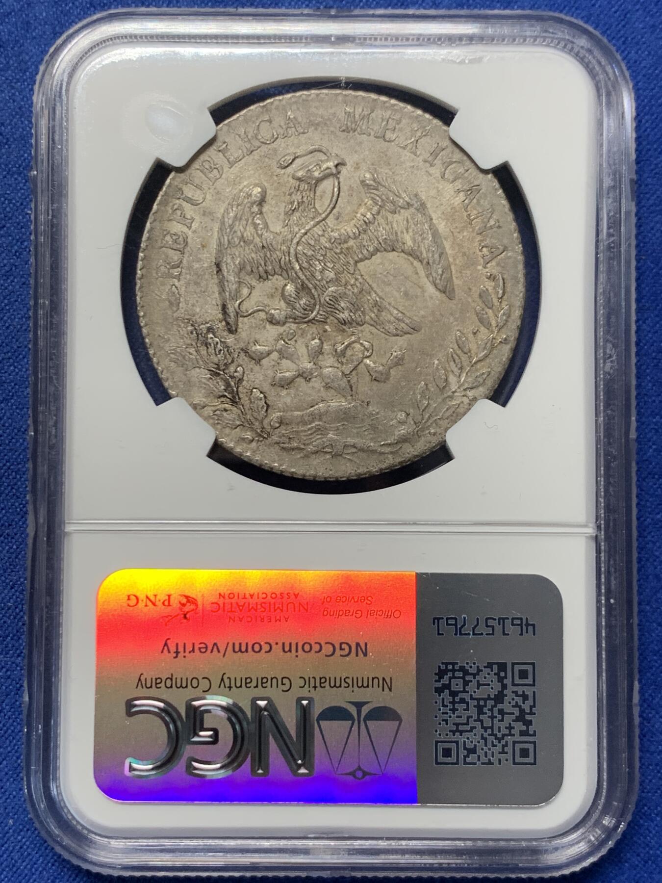 《竞宝斋》第370场 周日，周一 2场连拍 （全场包邮） NGC AU55 墨西哥1891 PI MR 鹰洋8R银币