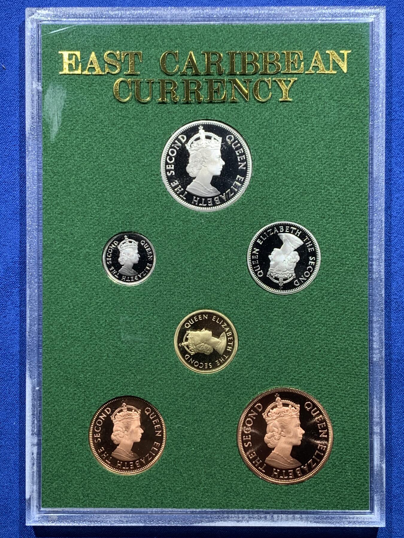 《竞宝斋》第370场 周日，周一 2场连拍 （全场包邮） 英属东加勒比 1965年全套6枚精制币套装 带证书