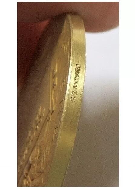 【银】法国1900年前后 女神玛丽安娜高浮雕精制大镀金银章 带原盒 42MM  37克