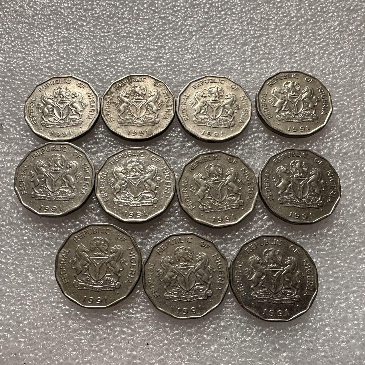 🌹外币初藏🌹🐯2025年第35场  每周二四六晚8️⃣点 接代拍 尼日利亚50考包11枚