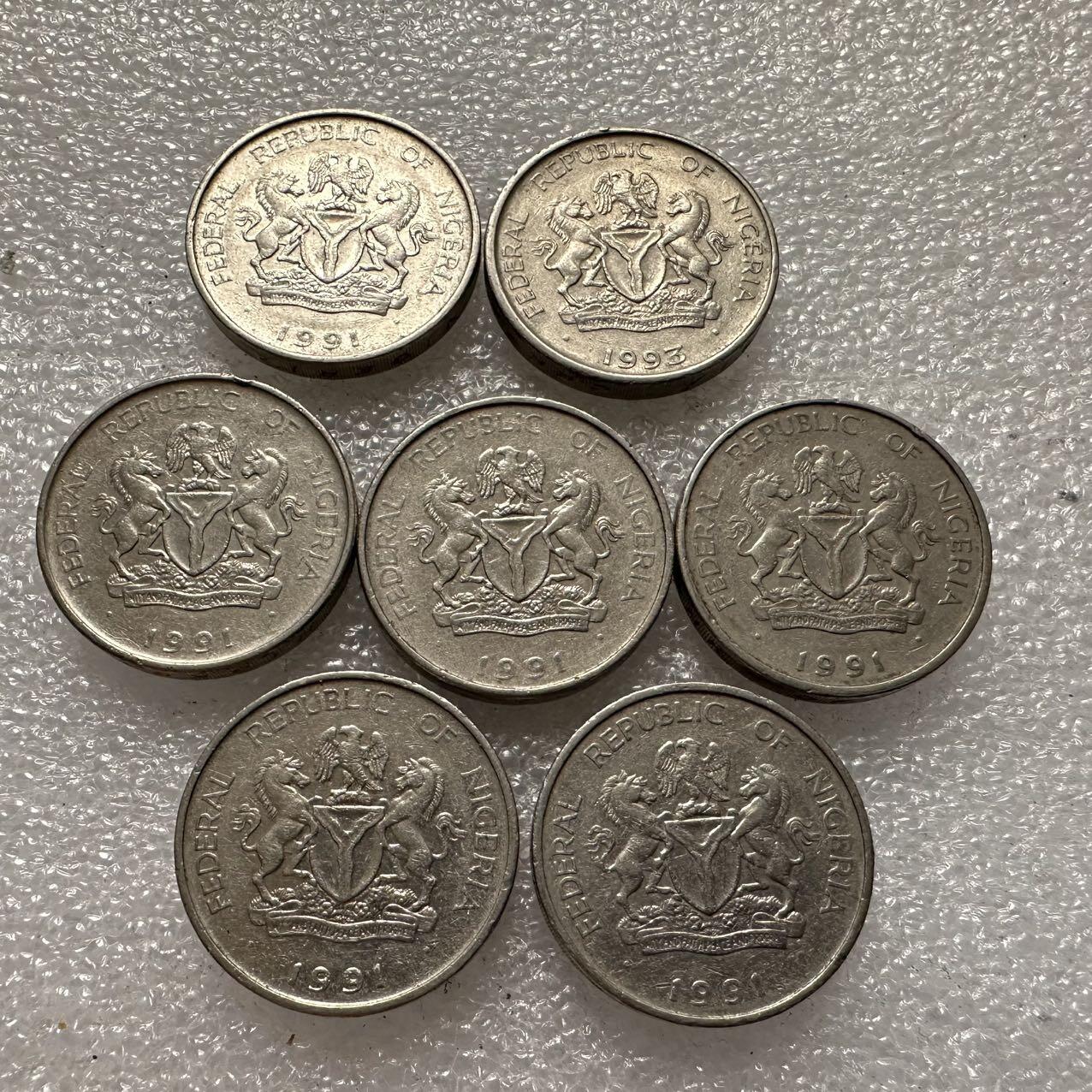 🌹外币初藏🌹🐯2025年第35场  每周二四六晚8️⃣点 接代拍 尼日利亚一奈拉7枚