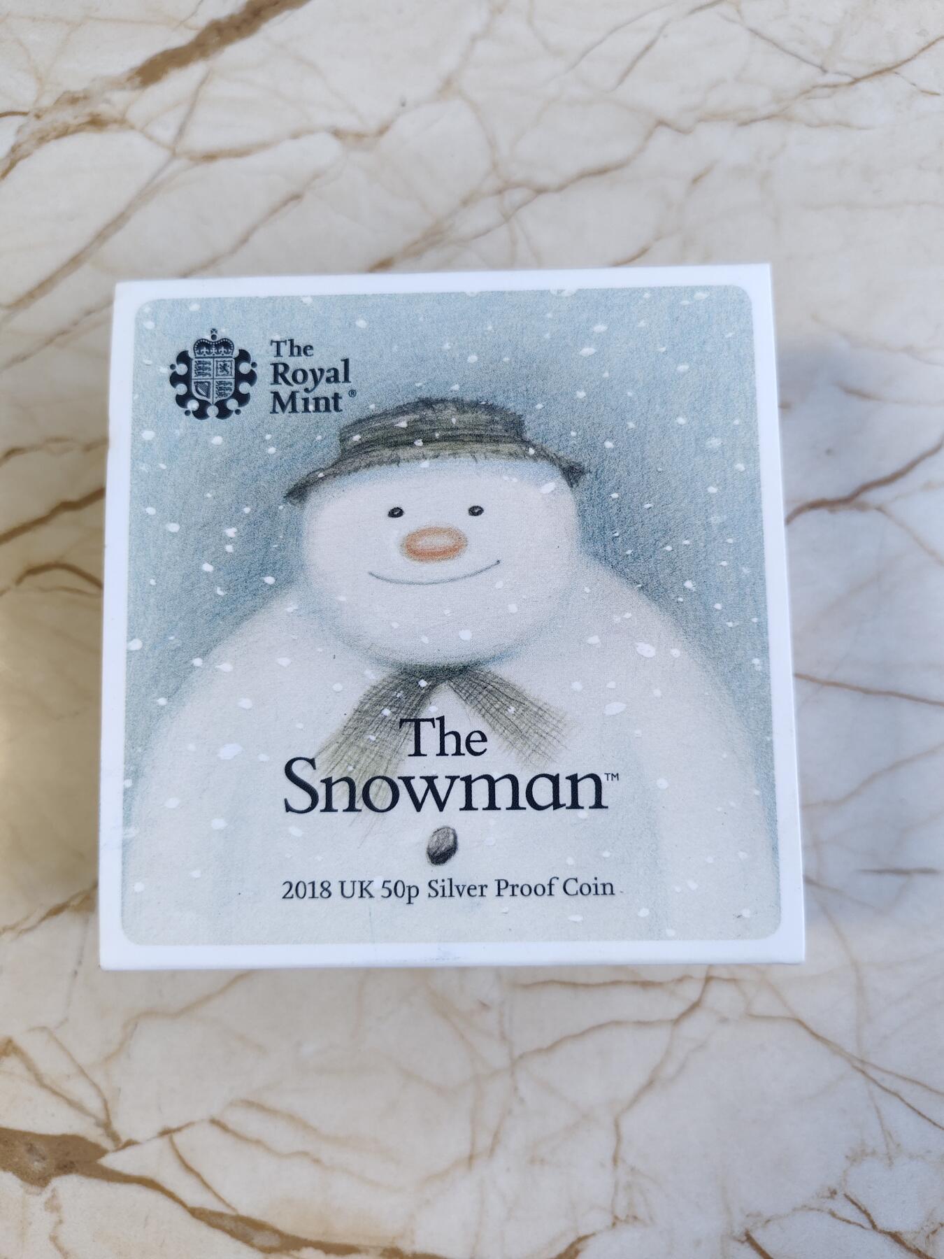 第168期拍卖【长期征集拍品】 【海寧潮】英国2018年圣诞雪人彩色多边形50便士精制纪念银币,925银，8克，发行15000枚