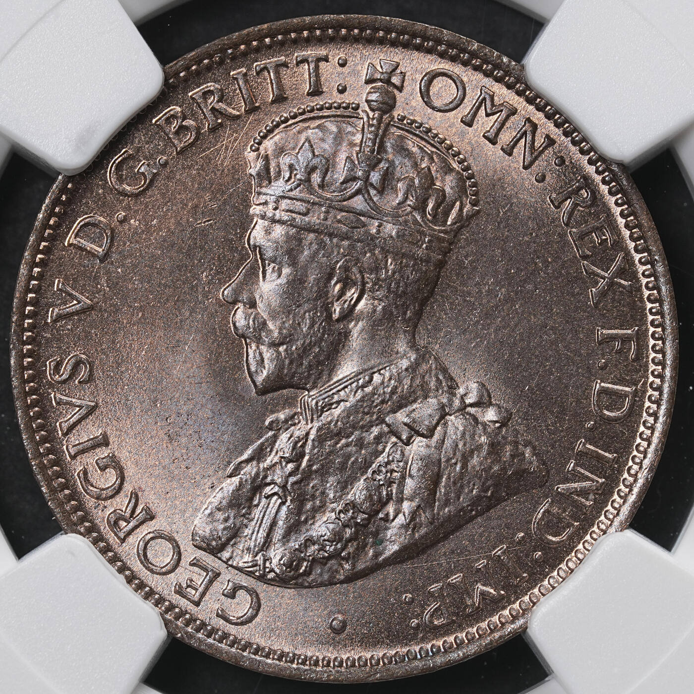 修遠堂世界钱币第六十五期 NGC MS65RB 1911年泽西岛1/24 SHILLING铜币