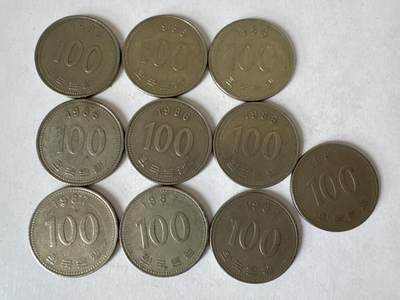 第十二拍-韩国硬币专场 - 85-87年100元10枚