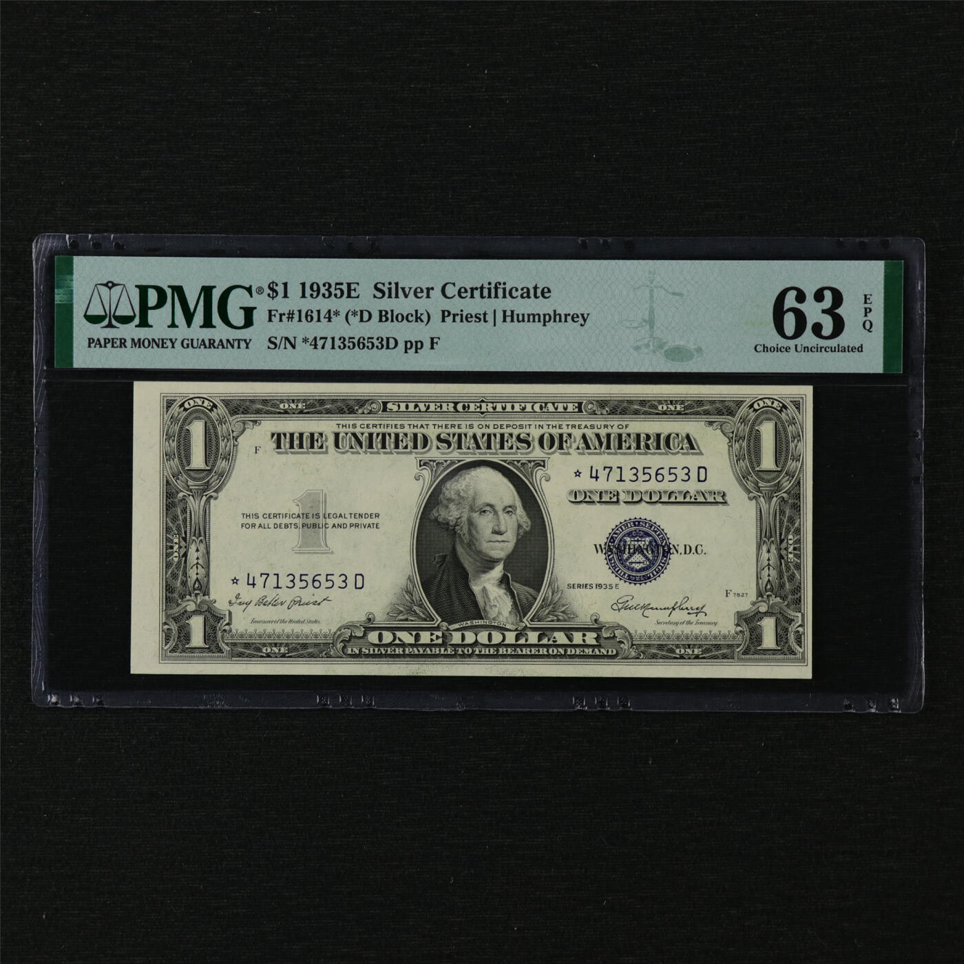 【亘邦集藏】第206期拍卖 1935年 美国1美元 PMG 63EPQ *47135653D