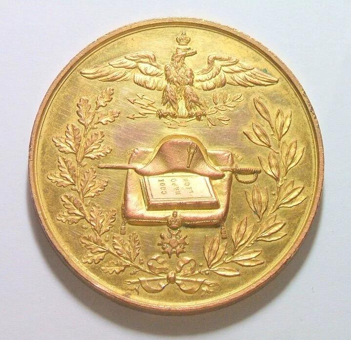 【艺术】法国艺术大章1869年 拿破仑诞辰百年 高浮雕精制大镀金章 50MM