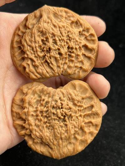 ❤超大尺寸麒麟纹官帽异形桃心扁核桃挂坠1对(30126) 尺寸边60*60高50*50厚16*16mm重量35.6g - ❤超大尺寸麒麟纹官帽异形桃心扁核桃挂坠1对(30126) 尺寸边60*60高50*50厚16*16mm重量35.6g