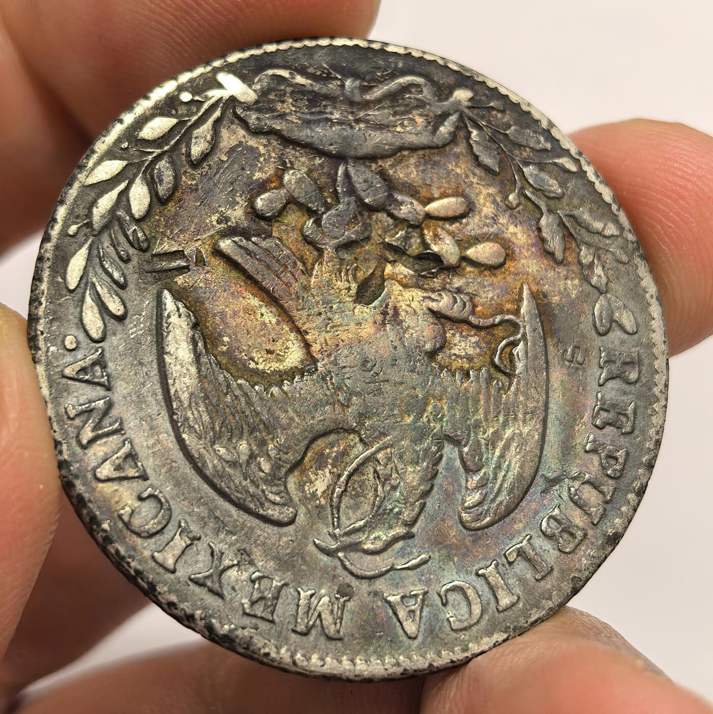 博洋堂世界钱币拍卖第118期（全场包邮） 墨西哥1870GA IC花边鹰洋 非常少见四-五级币 老五彩 深隽大字戳