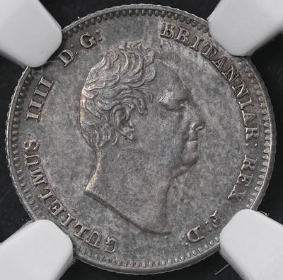 修遠堂世界钱币第六十五期 - NGC MS62 1836年英国4便士银币 灰彩