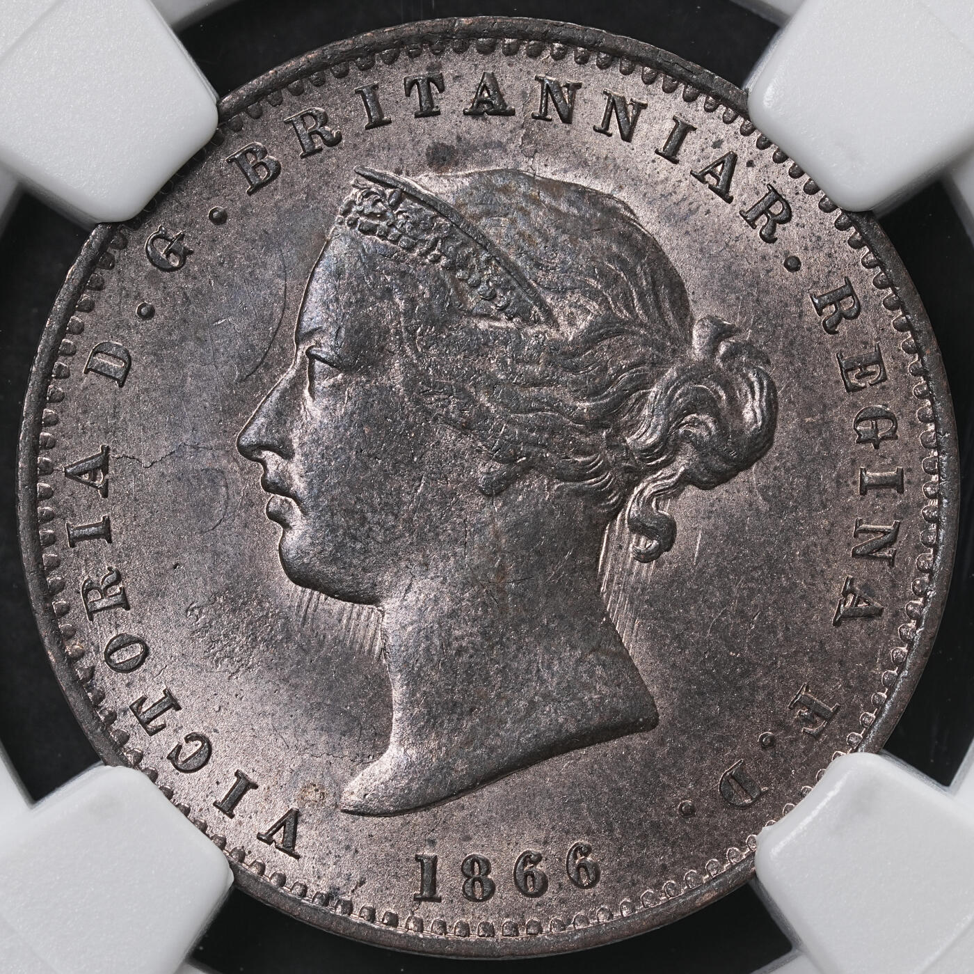 修遠堂世界钱币第六十五期 NGC MS64BN 1866年泽西岛1/26 SHILLING铜币