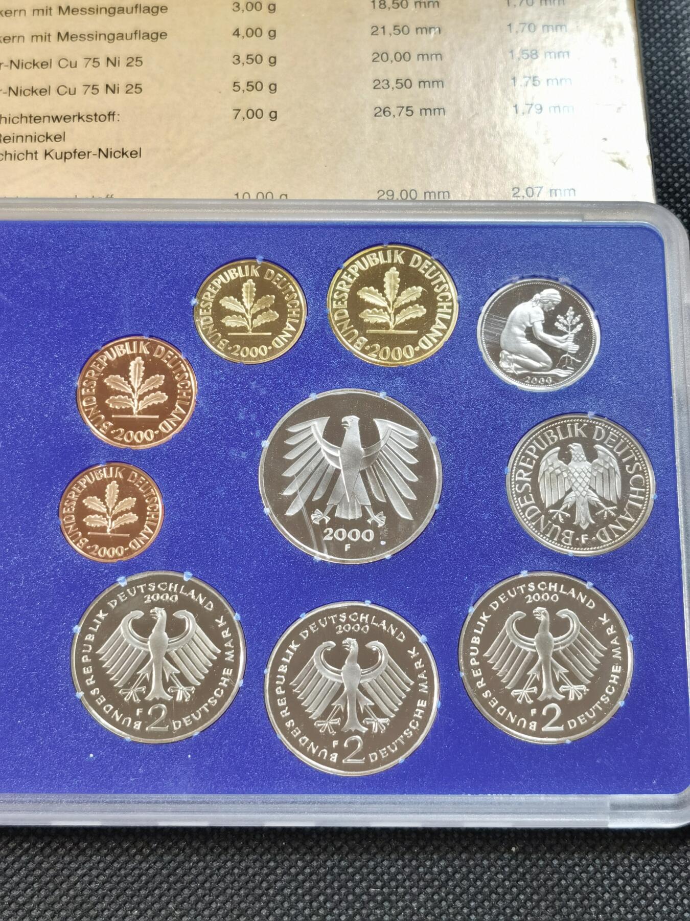  甄臻铺-世界钱币拍卖（第12期）送拍享返佣金等优惠多多 德国2000年官方精制套币（F）