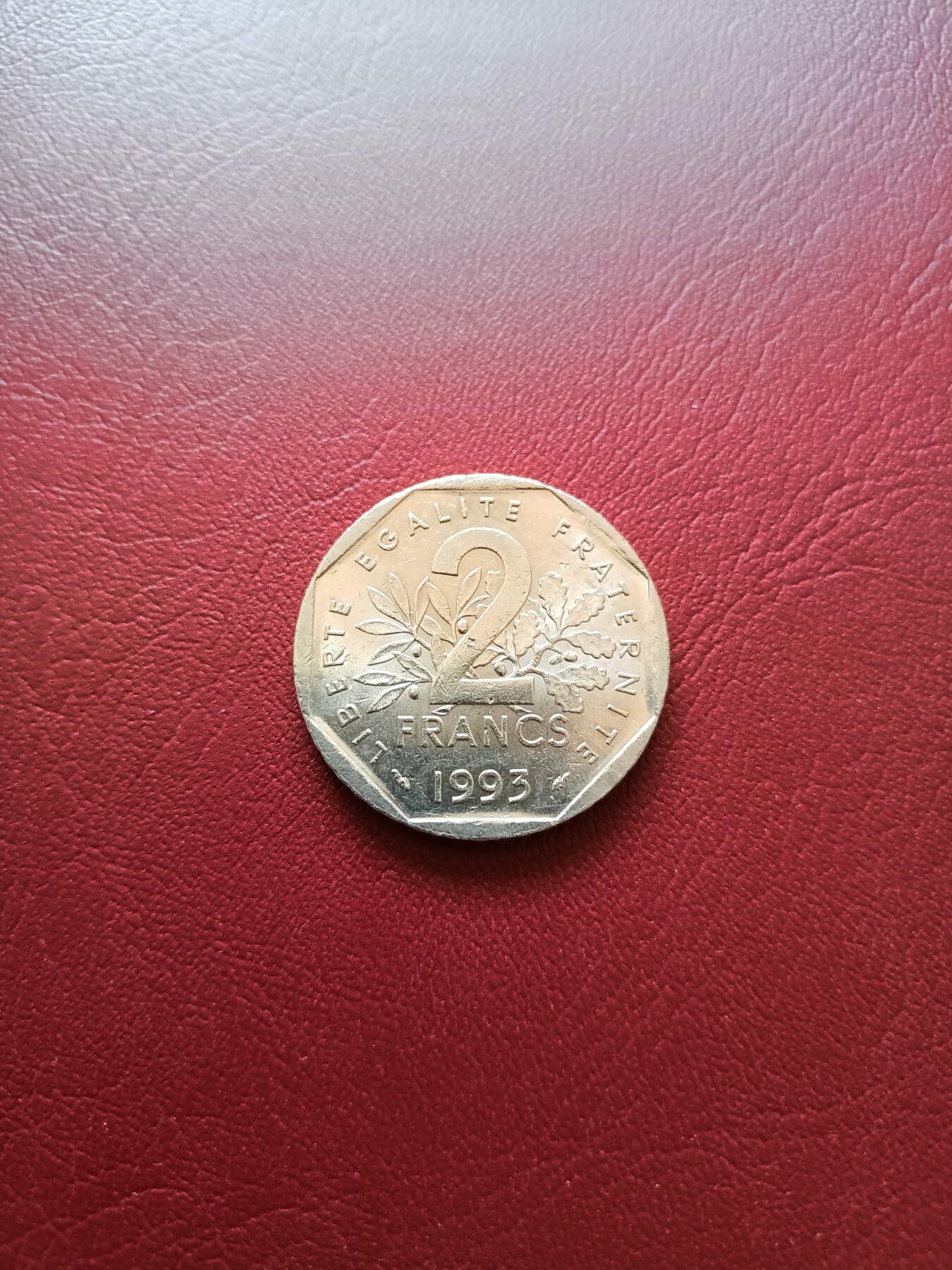【云涧收藏】第十七场 法国1993年2法朗纪念币，BU