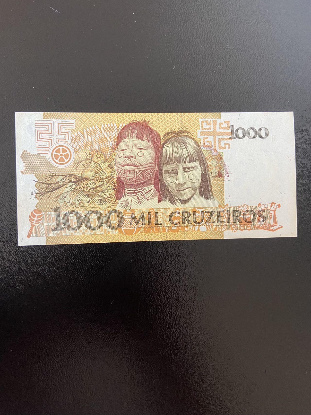 世界纸币专场，第六期 巴西1000克鲁塞罗，全新