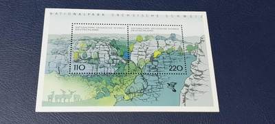 德国邮票专场，都是小型张、小全张 - 德国邮票小型张一张，1998年发行，德国    萨克森国家公园风景  小型张，品相如图