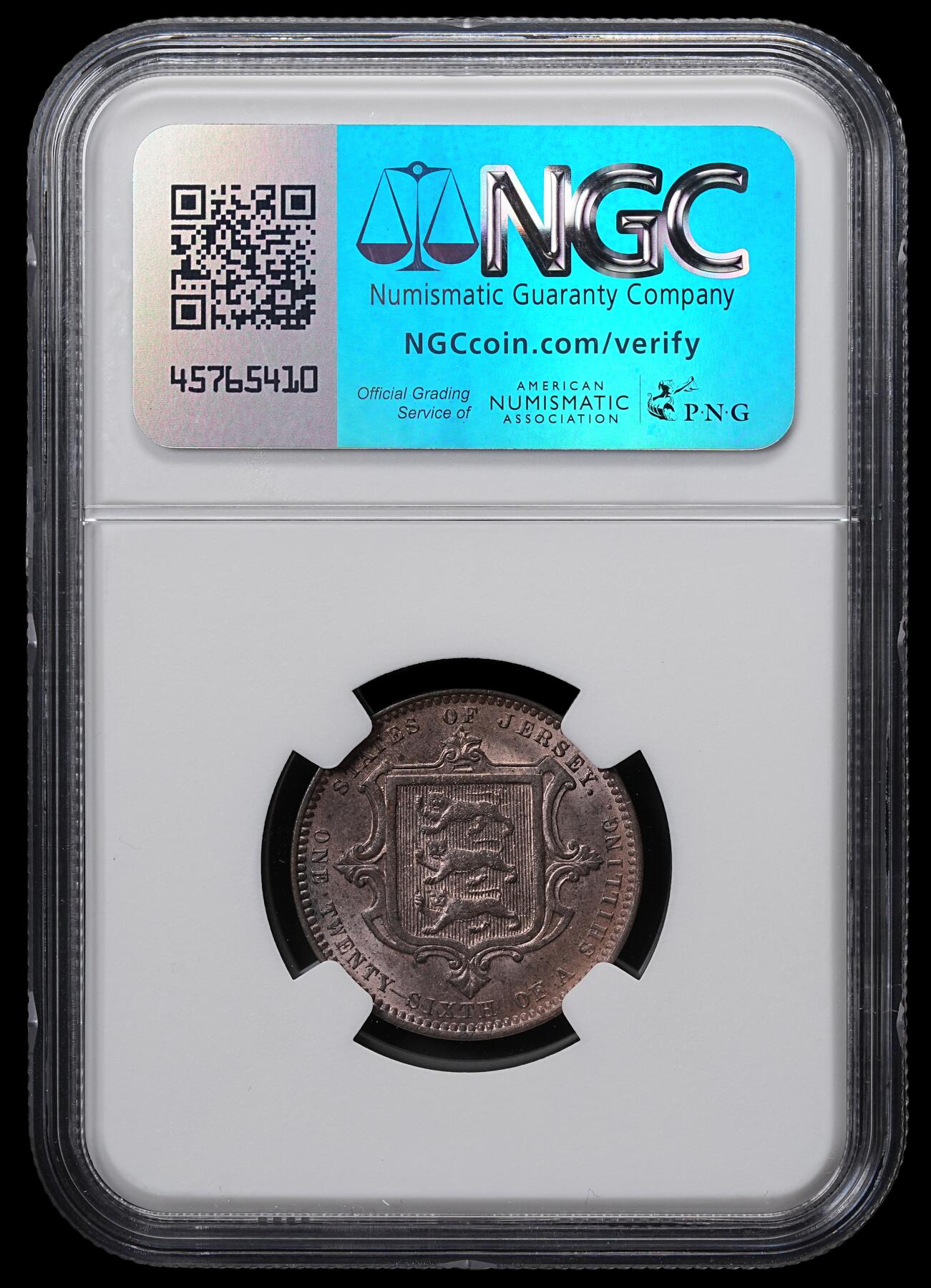 修遠堂世界钱币第六十五期 NGC MS64BN 1866年泽西岛1/26 SHILLING铜币