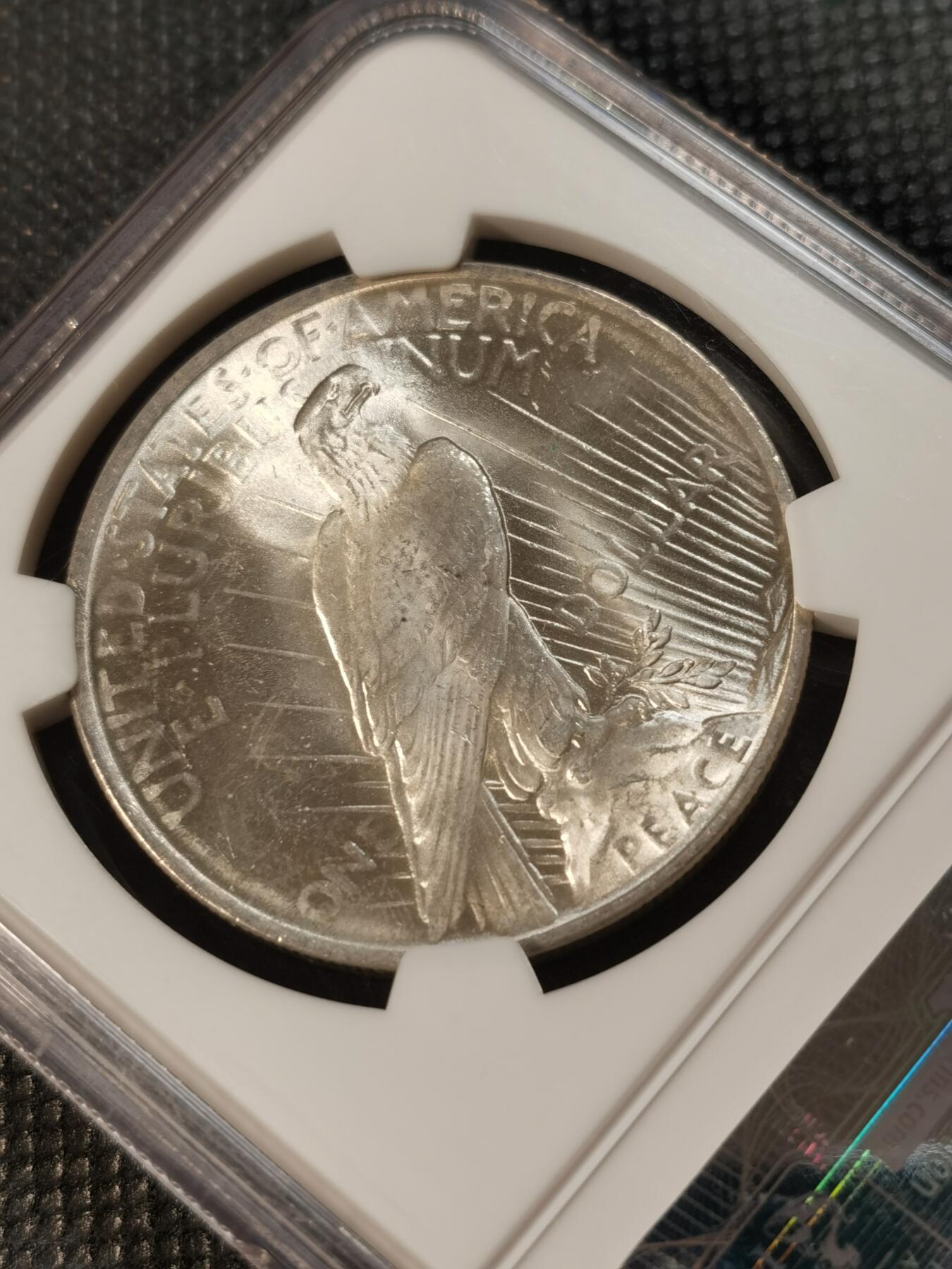  甄臻铺-世界钱币拍卖（第12期）送拍享返佣金等优惠多多 NGC-MS65 1923年和平，打制极好，少见高分，地板光滑，老盒子，配保护盒