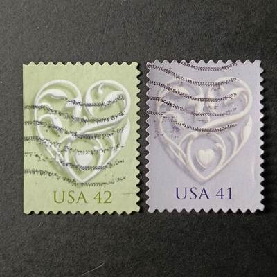 嘉禾收藏    【第157期】            无佣金、可寄存、满30元包邮 - 美国邮票，2008年LOVE婚礼之心邮票