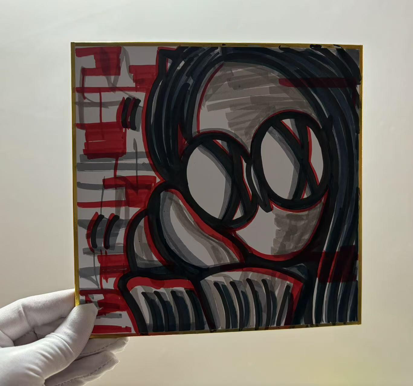 零元拍：歪歪亲笔签名原画色卡，尺寸：18/18厘米，不是复制画哦