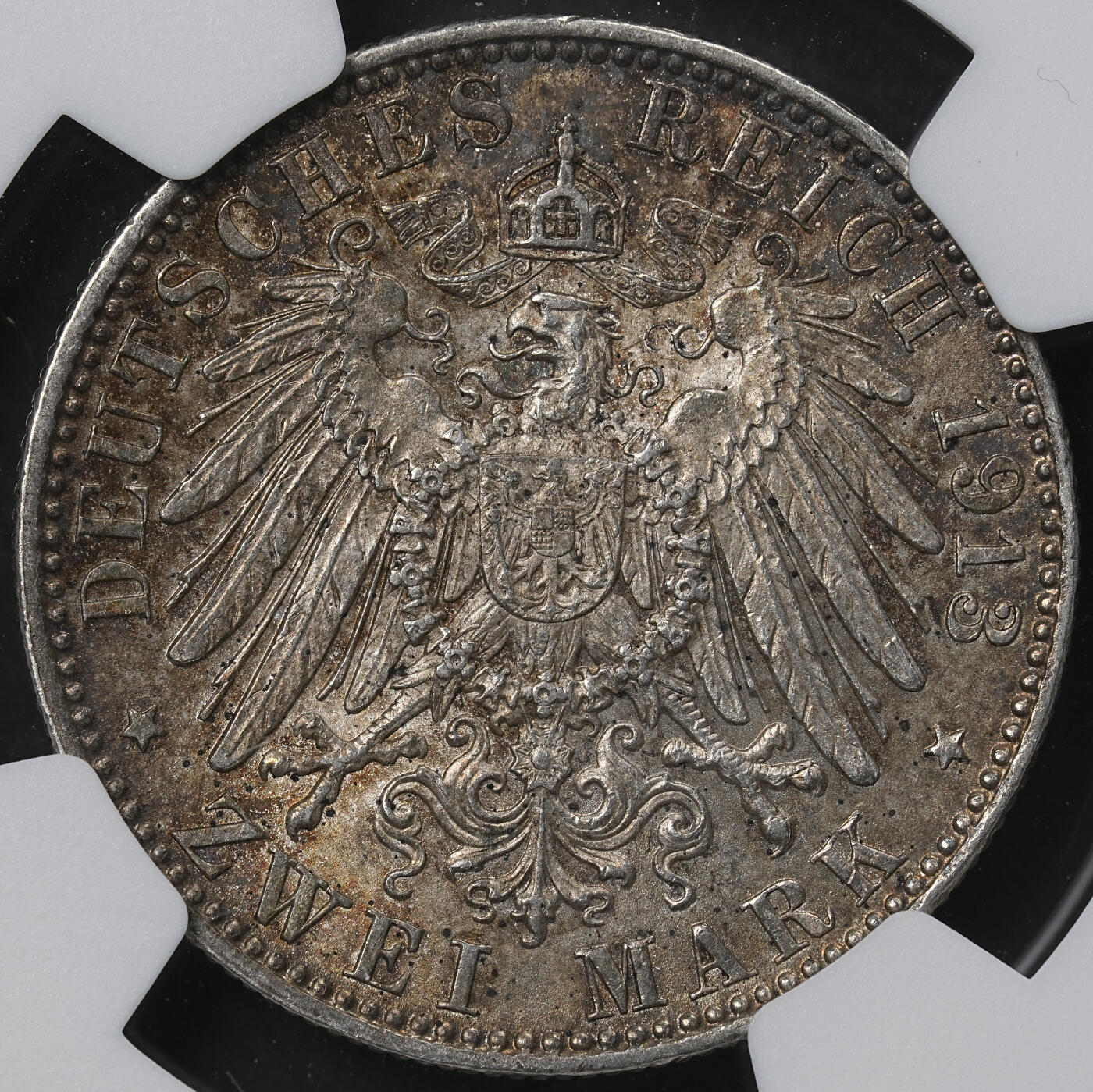 修遠堂世界钱币第六十五期 NGC MS62 1913年巴伐利亚2马克银币 稀少的年份 铸造量不到10万枚