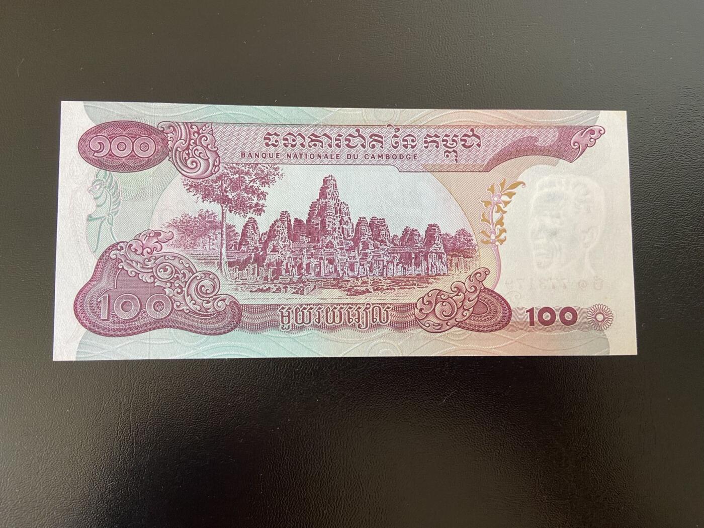 世界纸币专场，第六期 柬埔寨100瑞尔，全新
