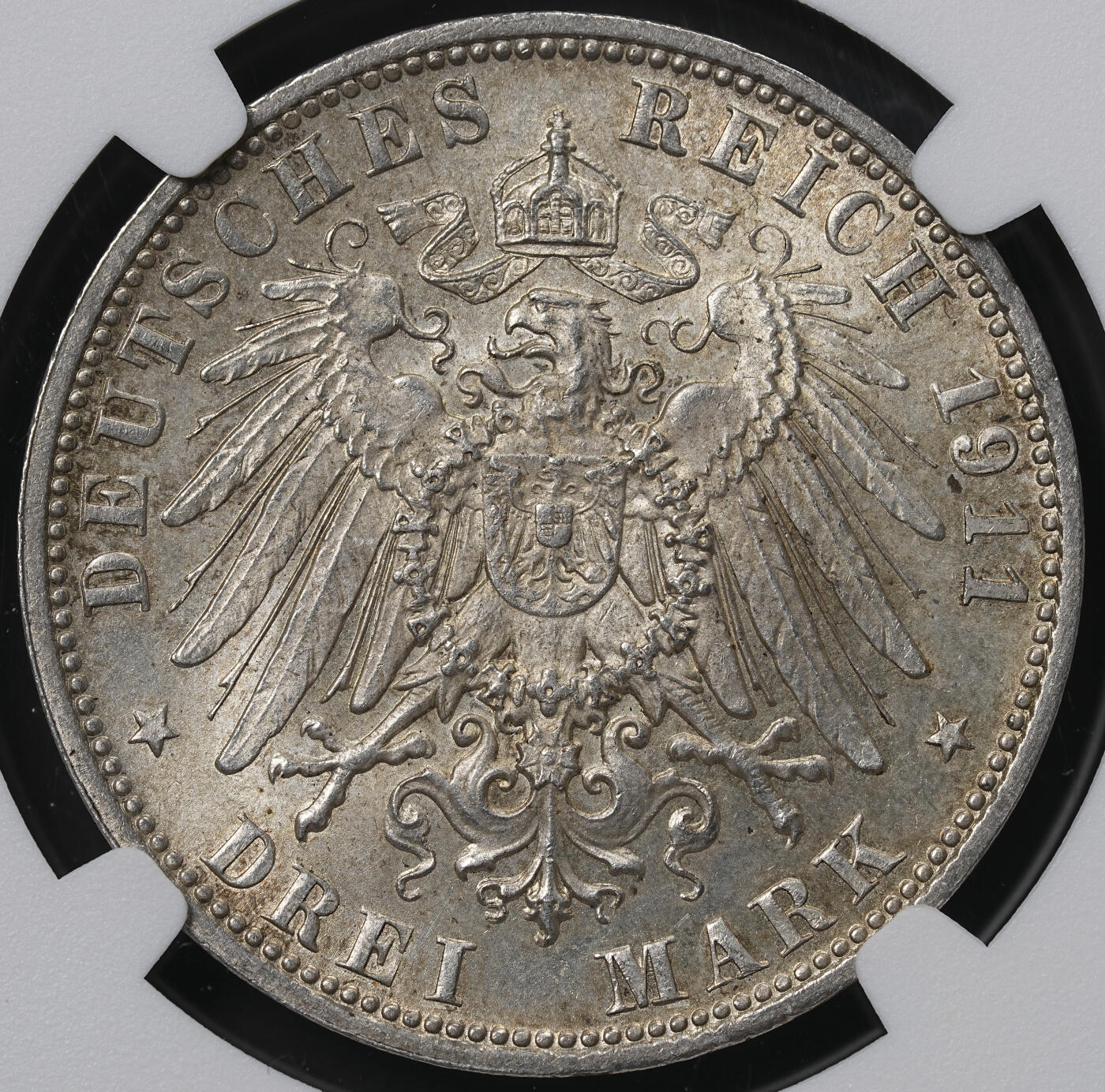 修遠堂世界钱币第六十五期 NGC MS64 1911年巴伐利亚摄政王90大寿纪念3马克银币