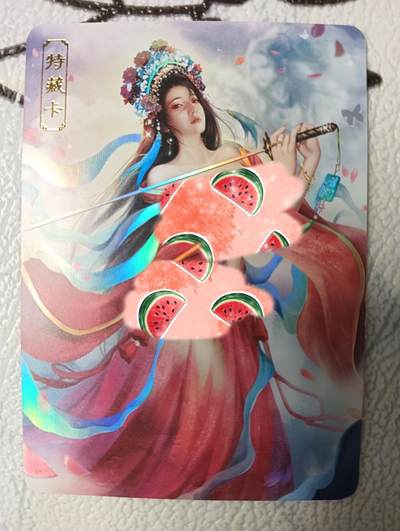 花开卡拍第32期（7月27号周日截拍，品控勿拍!!!拍品不寄存，运费5元，自制卡难免瑕疵，可能存在轻微撞角爆边等出厂瑕疵，品控介意勿拍！） - ​卡将欲女传 虞姬艺术版 彩闪