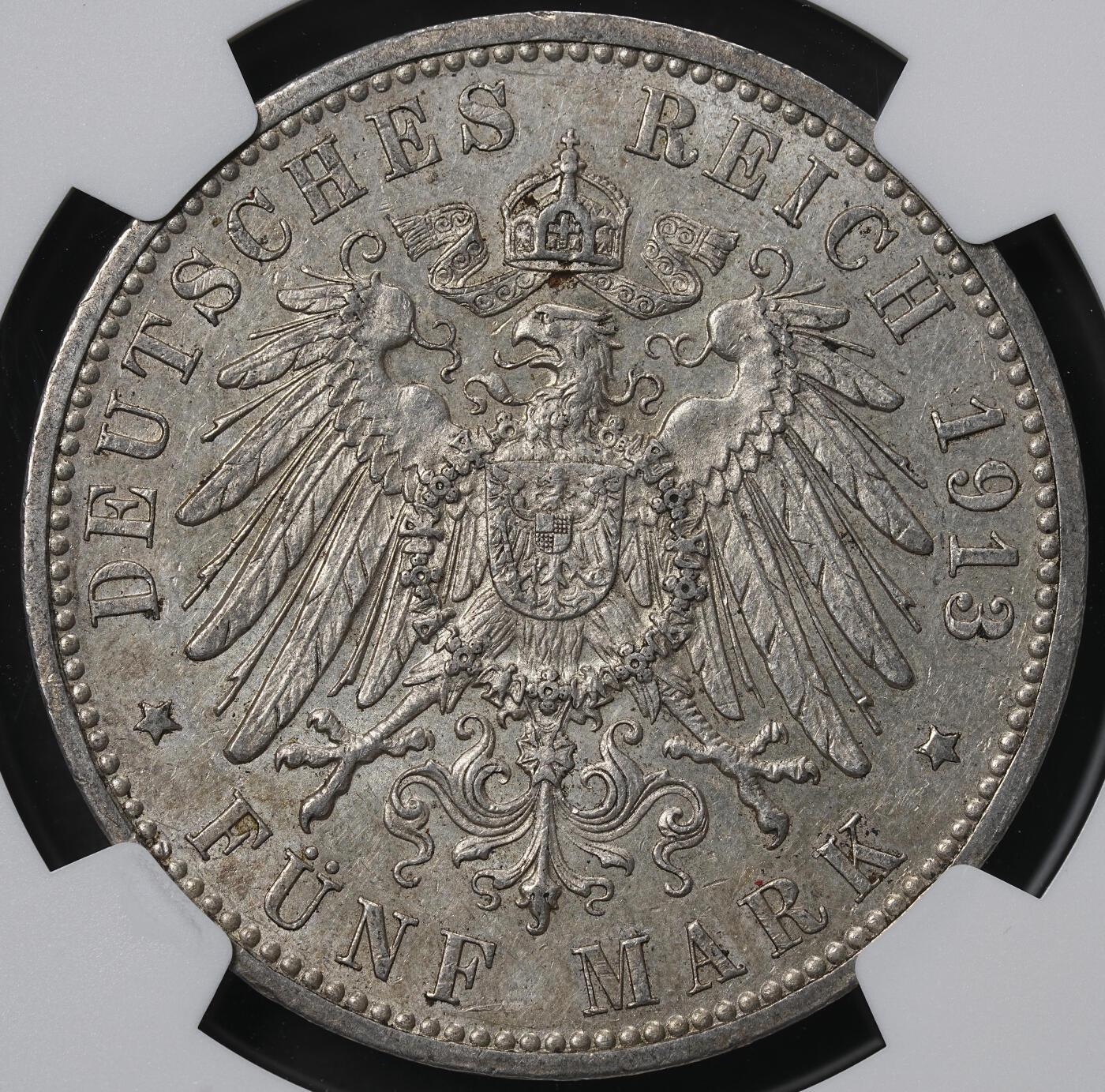 修遠堂世界钱币第六十五期 NGC AU58 1913年汉堡5马克大银币