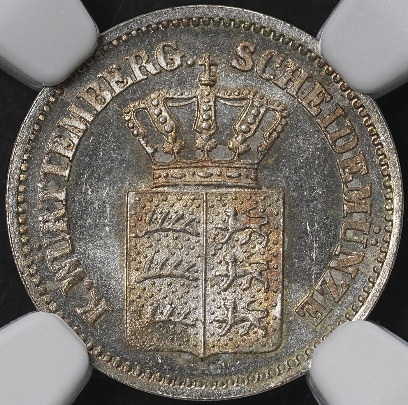 修遠堂世界钱币第六十五期 NGC MS66 1872年符腾堡1克鲁泽银币