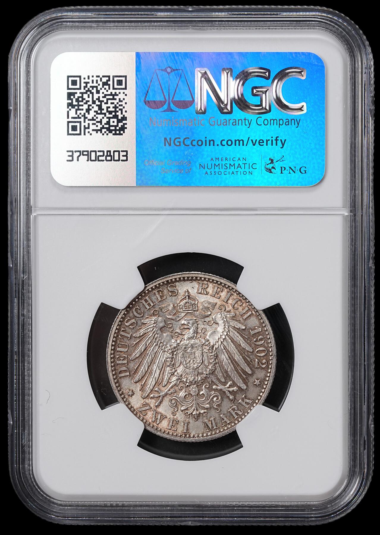 修遠堂世界钱币第六十五期 NGC MS63 1902年巴登大公登基50周年纪念2马克银币