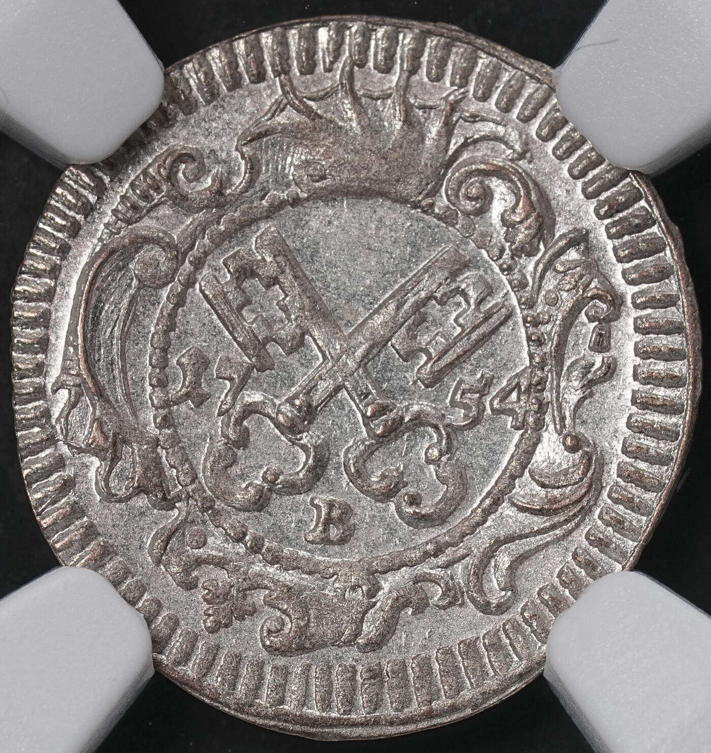 修遠堂世界钱币第六十五期 NGC MS64 1738-52年神罗治下德国雷根斯堡自由市1克鲁泽银币