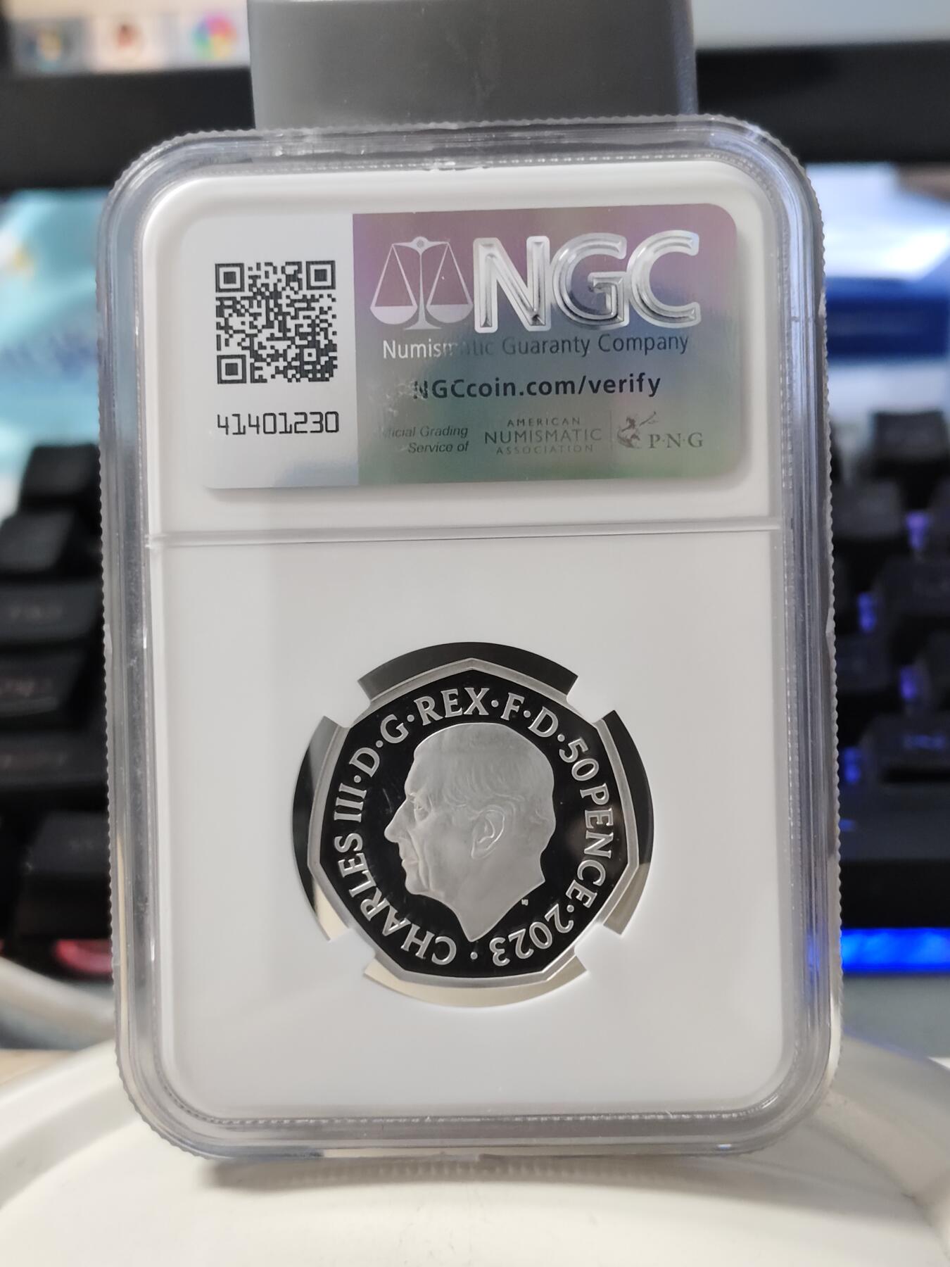 第168期拍卖【长期征集拍品】 英国2023年哈利波特阿不思邓不利多50便士彩色纪念银币NGC-PF68原盒证书，925银，8克，发行15000枚