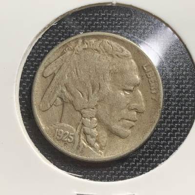 KK钱币收藏小铺 259场 2月预留时间 周末发货 -  1925美国5美分 野牛镍币