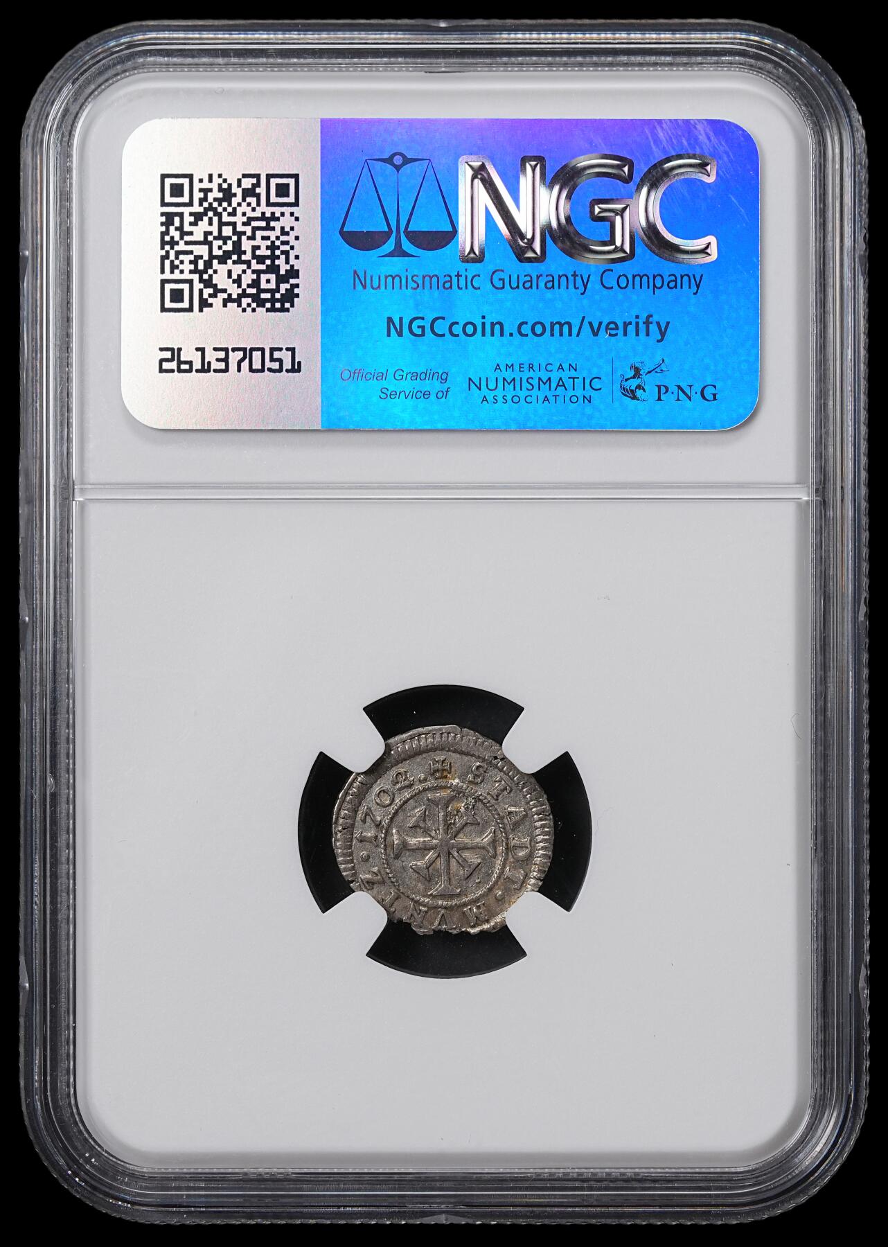 修遠堂世界钱币第六十五期 NGC MS63 1702年纽伦堡1克鲁泽银币