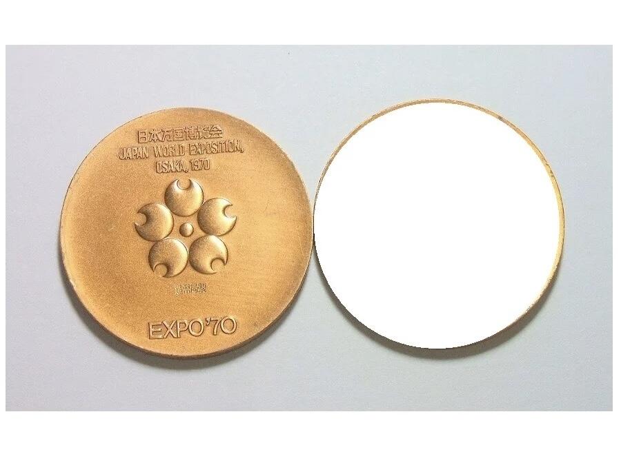 单枚价 日本1970年大阪世博会 高浮雕精制铜章 33MM