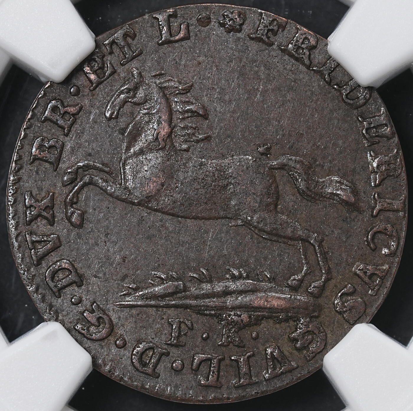 修遠堂世界钱币第六十五期 NGC MS61BN 1815年布伦瑞克-沃尔芬比特尔1芬尼铜币 唯一冠军分