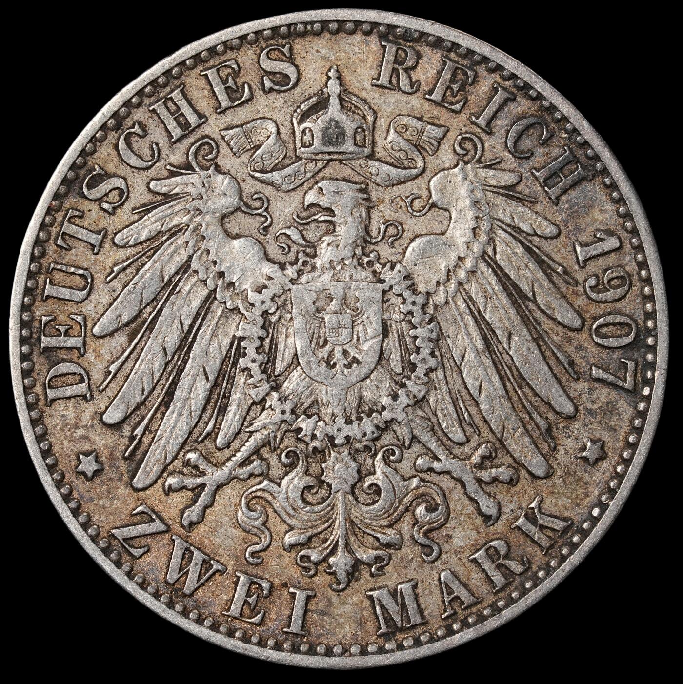 修遠堂世界钱币第六十五期 1907年巴登2马克银币