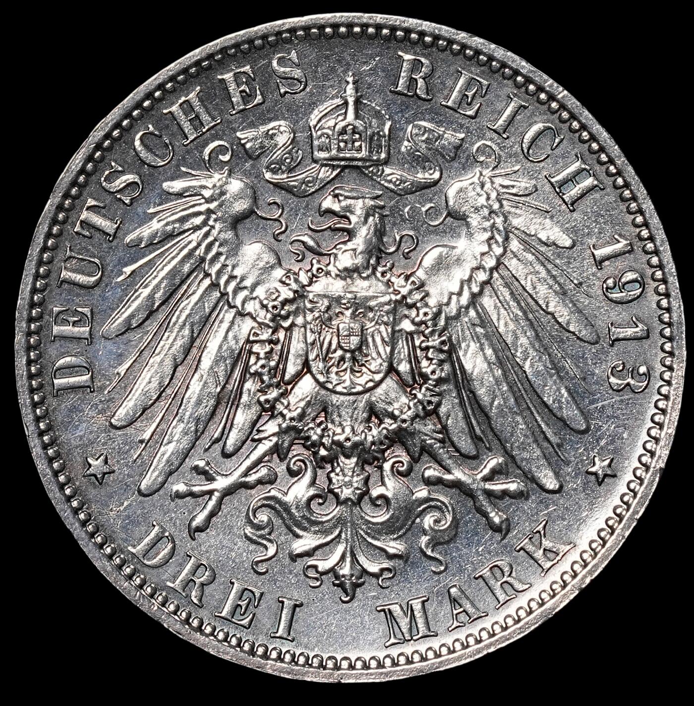 修遠堂世界钱币第六十五期 1913年萨克森-莱比锡战役百年纪念3马克银币 少见精制