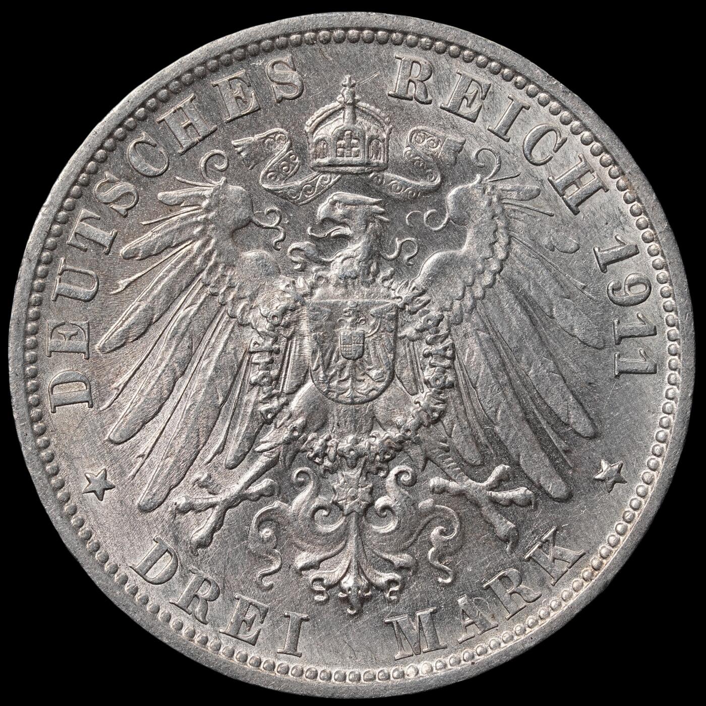 修遠堂世界钱币第六十五期 1911年符腾堡国王银婚纪念3马克银币