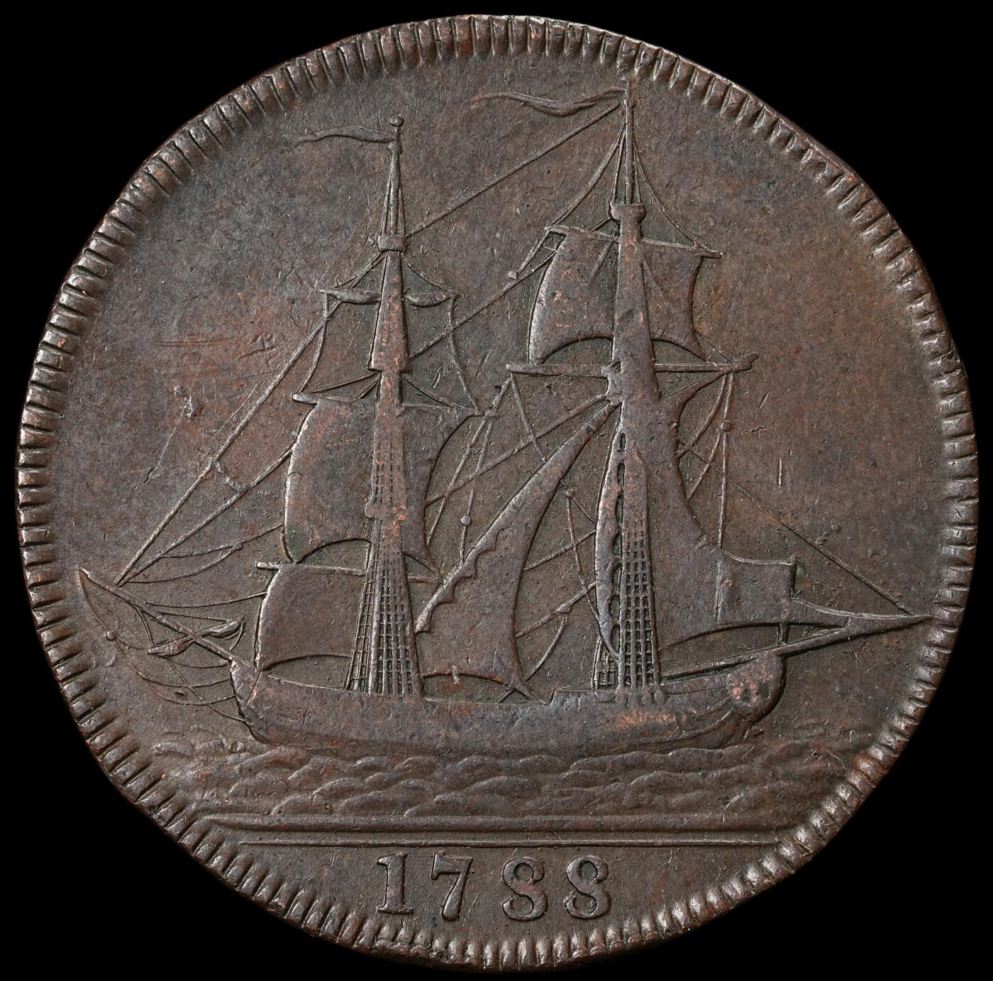 修遠堂世界钱币第六十五期 1788年英国半便士代用币 14.25g