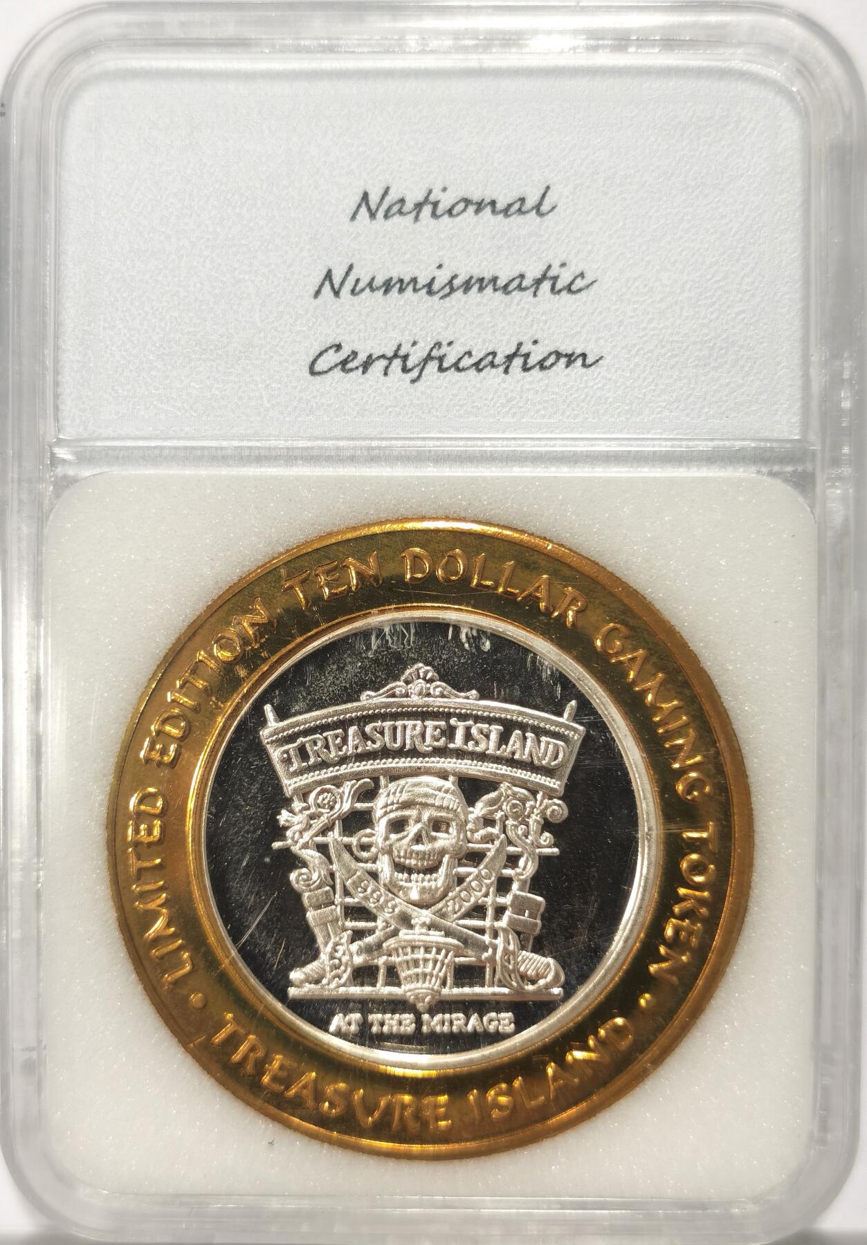 博洋堂世界钱币拍卖第118期（全场包邮） 2000年拉斯维加斯赌城系列纯银纪念币Treasure Island赌场，重约37g