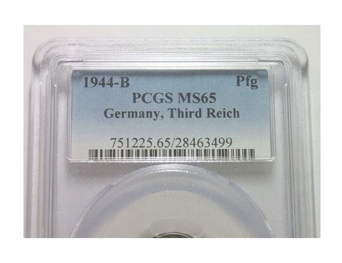 PCGS MS65 德国第三帝国1944年B版1芬尼 难得开卷原光