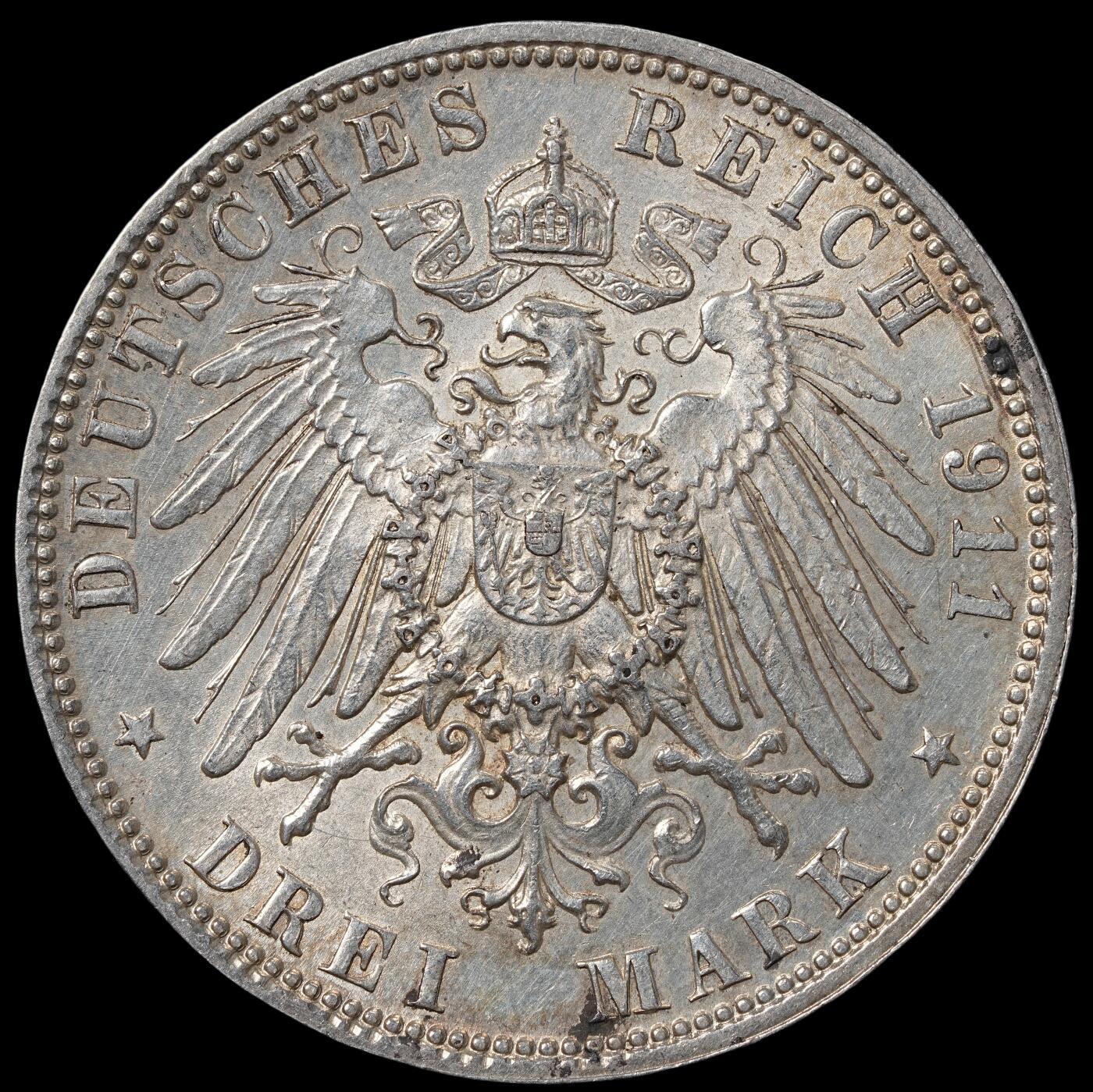 修遠堂世界钱币第六十五期 1911年巴伐利亚摄政王90大寿纪念3马克银币