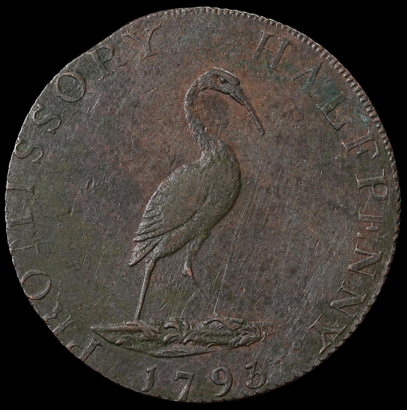 修遠堂世界钱币第六十五期 1793年英国半便士代用币 7.30g