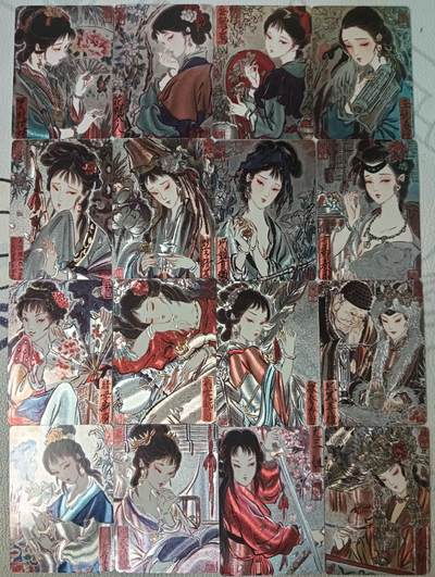 花开卡拍第30期（7月13号周日截拍，品控勿拍!!!拍品不寄存，运费5元，自制卡难免瑕疵，可能存在轻微撞角爆边等出厂瑕疵，品控介意勿拍！） - 燎原 彫仙红楼手绘12钗+副册3人+解锁1人，粗闪