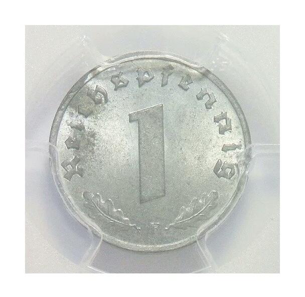 PCGS MS64 德国第三帝国1944年F版1芬尼 难得开卷原光