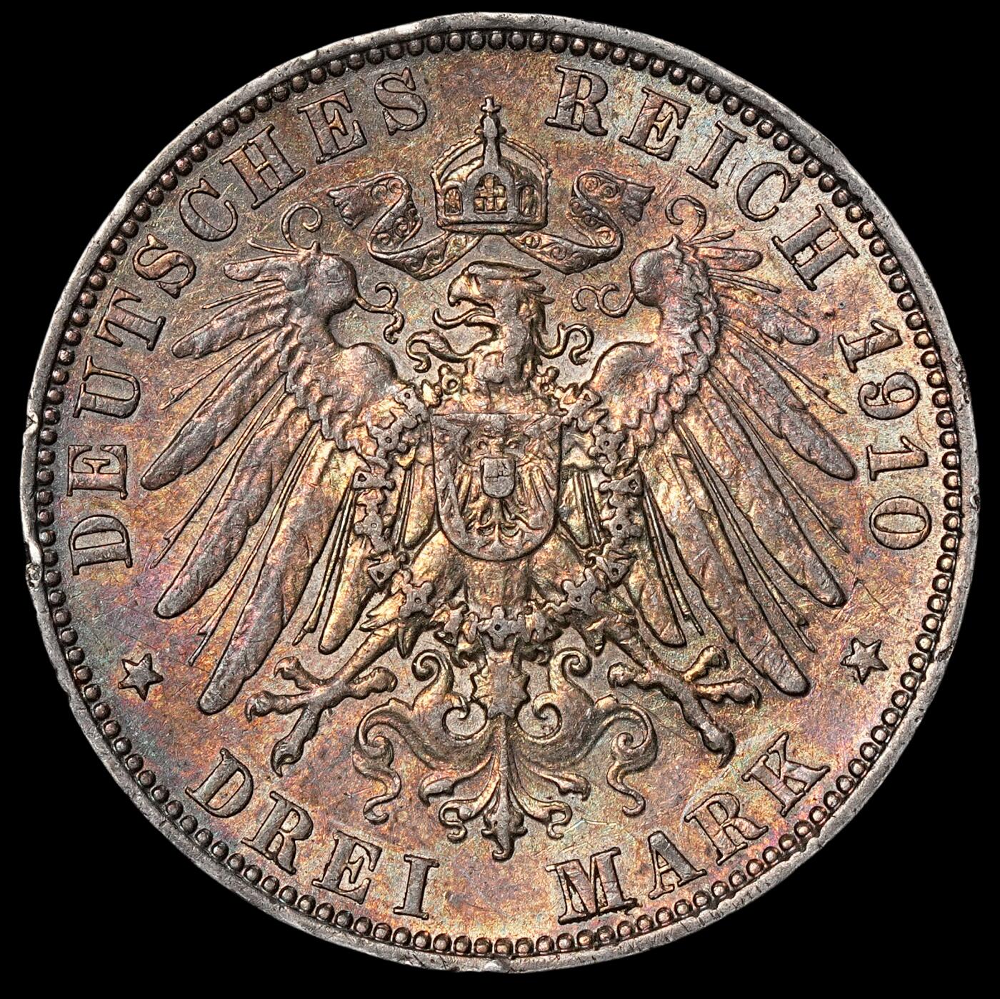 修遠堂世界钱币第六十五期 1910年萨克森3马克银币