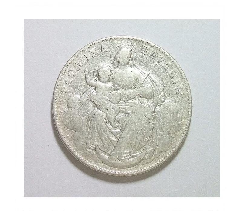 【银】德国巴伐利亚1865年 圣母抱婴1泰勒银币 好品