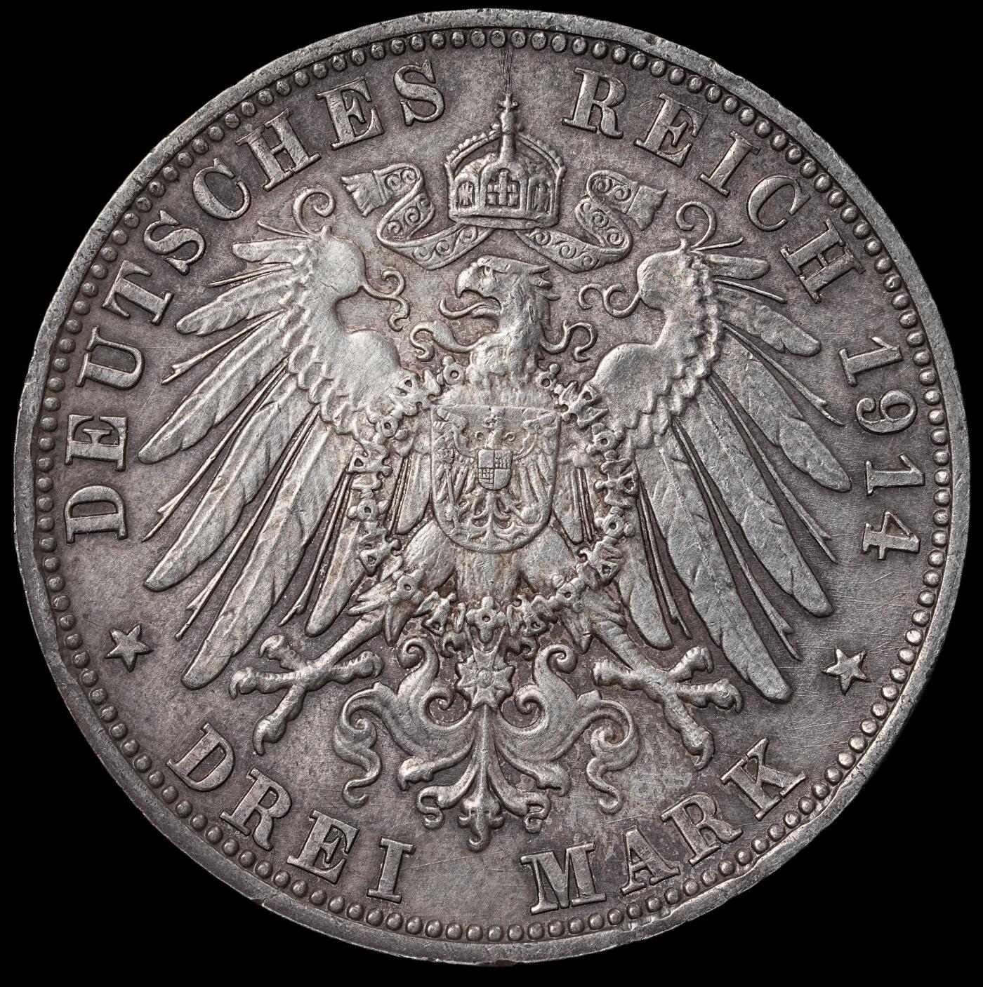 修遠堂世界钱币第六十五期 1914年巴伐利亚3马克银币