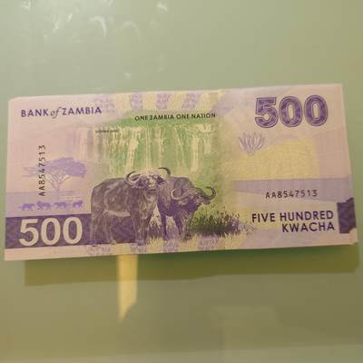 【世界钱币】精选微拍第174期暨2025年第13期  近期卖剩新品上架专场（一） 2024年赞比亚500克瓦查  全新绝品尾号7513