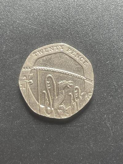 各个国家硬币专场1 满 英国20便士 盾牌21.4mm欧洲外国硬币外币钱